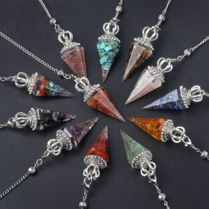 Customizable Semi-Precious Stone Cone-Shaped Pendulums - Manufacturer-Direct with OEM/ODM Service for Spiritual, Divination, and Retail Markets  Crystal gravel resin ornament Feng Shui