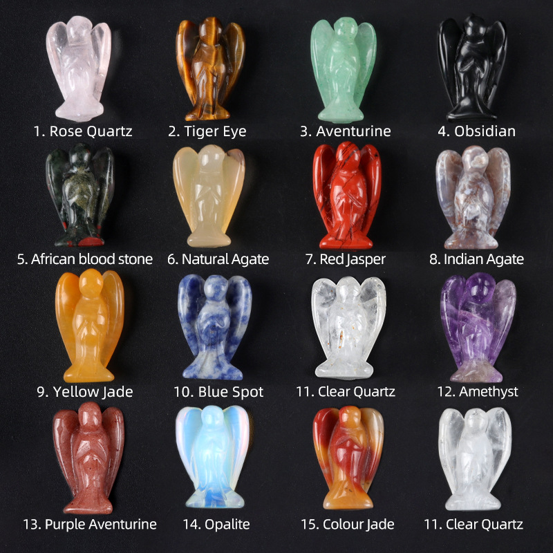 Little Angel Natural Crystal Agate Stone Carving Figure Customizable Semi-Precious Stone Angel Carvings - Manufacturer-Direct with OEM/ODM Service for Spiritual, Jewelry & Gifting Scenarios - 이미지 2