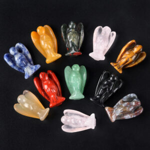 Little Angel Natural Crystal Agate Stone Carving Figure Customizable Semi-Precious Stone Angel Carvings - Manufacturer-Direct with OEM/ODM Service for Spiritual, Jewelry & Gifting Scenarios