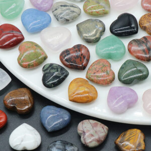 Customizable Semi-Precious Stone Heart-Shaped Beads - Manufacturer-Direct with OEM/ODM Service for Jewelry Making, Gifting, and Retail Markets Natural crystal stone without holes heart shape