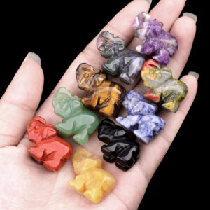 Customizable Semi-Precious Stone Elephant Carvings - Manufacturer-Direct with OEM/ODM Service for Gifting, Retail, and Animal-Lover Markets Natural rose quartz agate jade carving piece animal elephant