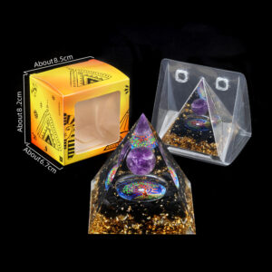 Customizable Orgonite Pyramids with Semi-Precious Stones - Manufacturer-Direct with OEM/ODM Service for Spiritual, Home Decor & Retail Scenarios  Crystal ball pyramid ornaments