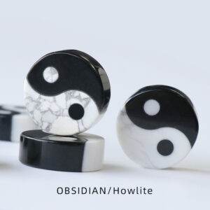 Customizable Semi-Precious Stone Yin-Yang Figurines - Manufacturer-Direct with OEM/ODM Service for Spiritual, Decor, and Retail Markets  Splicing black and white Tai Chi Yin Yang Bagua