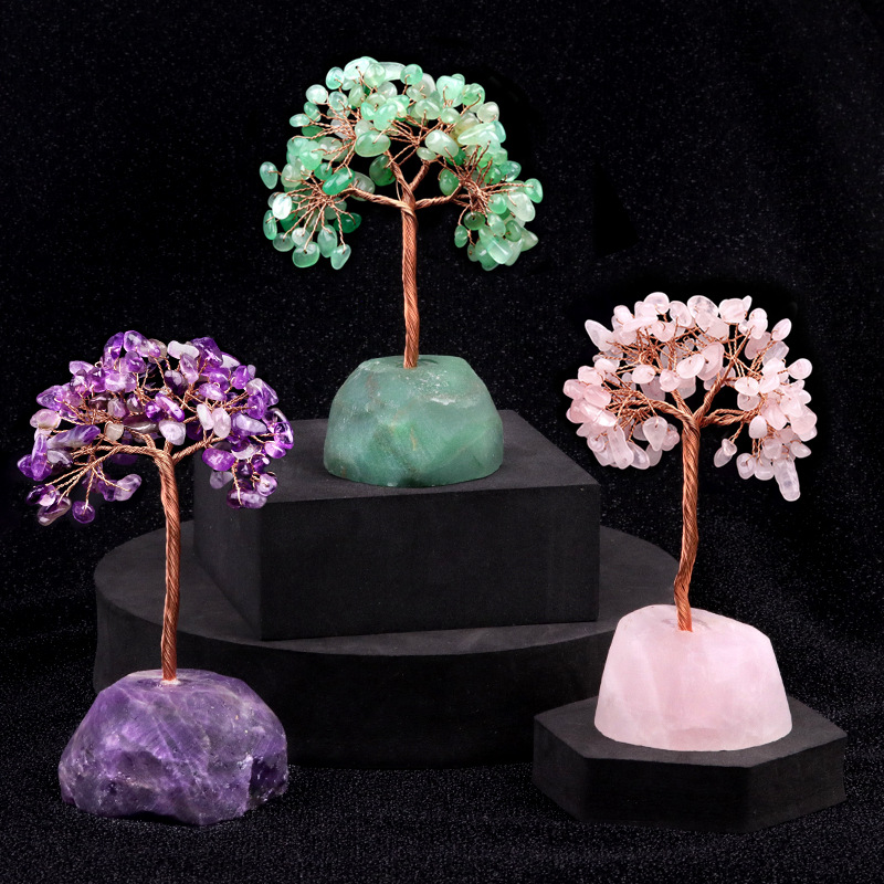 Customizable Semi-Precious Stone Tree of Life Figurines - Manufacturer-Direct with OEM/ODM Service for Home Decor, Spiritual, and Retail Markets Amethyst Life Tree Colorful Crystal Fortune Tree - Image 3